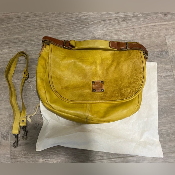 Axtel’s Yellow Distressed Leather Hobo - Picture 11 of 11